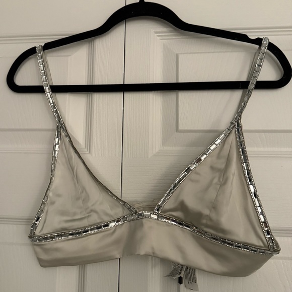Zara white triangle rhinestone bra top size small NWOT Size Small - Picture 5 of 7